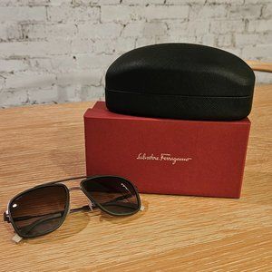 Salvatore Ferragamo 57 mm Matte Ruthenium Sunglasses SF203S